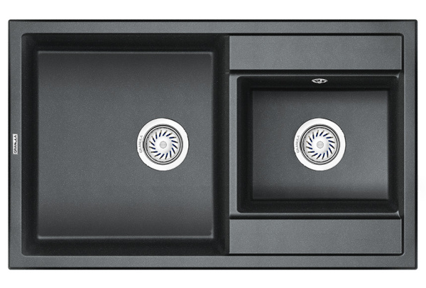 Кухонная мойка GRANULA 8201, ШВАРЦ (чёрный металлик), кварц