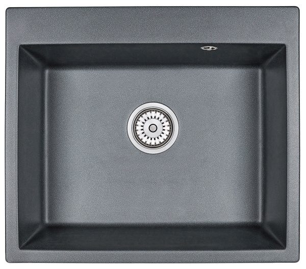 Кухонная мойка GRANULA 6001, ШВАРЦ (чёрный металлик), кварц