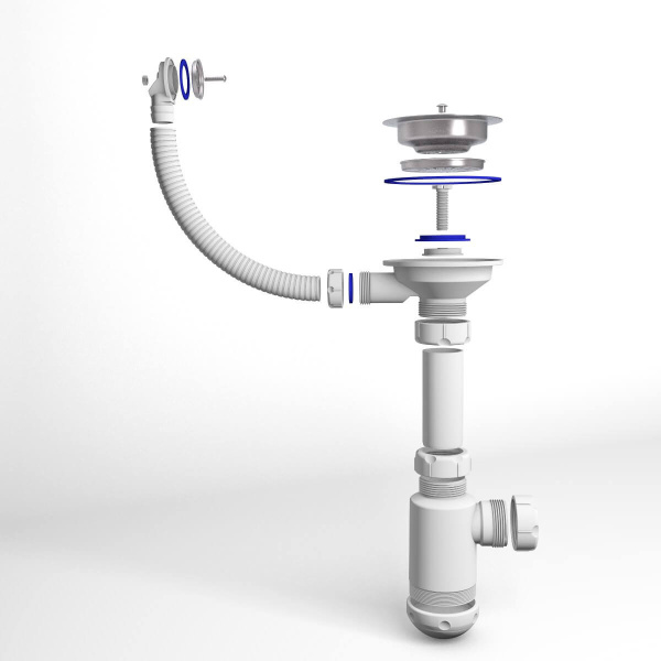 Сифон GRAND 3 1/2 с круглым переливом и винтом металл. Сифон GRAND 3 1/2 с круглым переливом и винтом металл.