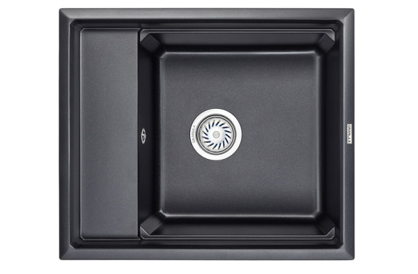 Кухонная мойка GRANULA KS-6004, ШВАРЦ (чёрный металлик), кварц