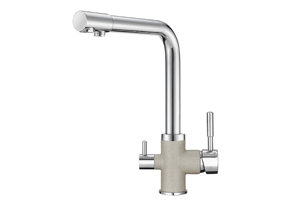 Кухонный смеситель GRANULA 3015, XРОМ/БАЗАЛЬТ