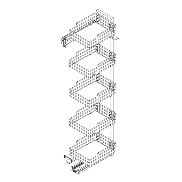 Колонна Pegasus в базу 400 выдвижная с 5 сетками, отделка орион серый