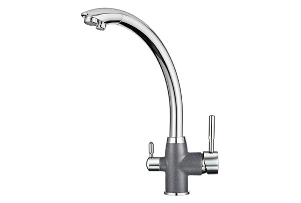 Кухонный смеситель GRANULA 3167, XРОМ/ГРАФИТ (ЧЁРНО-СЕРЫЙ)