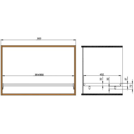 Сетчатая полка в базу 900 с алюминиевой рамкой, отделка хром