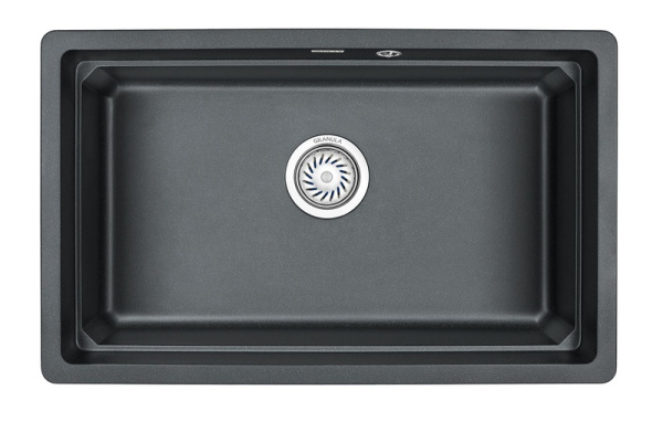 Кухонная мойка GRANULA KS-7303U, ШВАРЦ (чёрный металлик), кварц