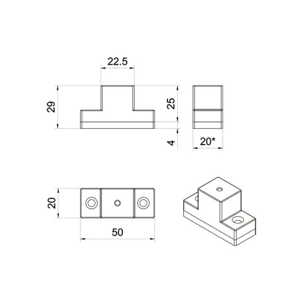 Расширитель для направляющих, пластик (903DG+903DG16)
