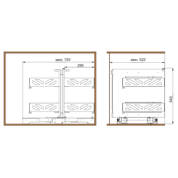 Element 7 Механизм в угловую базу 900 мм, правый, отделка орион серый
