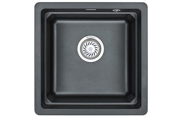 Кухонная мойка GRANULA KS-4501U, ШВАРЦ (чёрный металлик), кварц