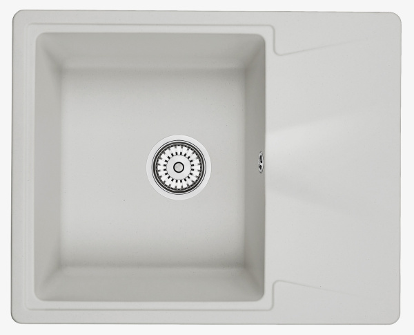 Кухонная мойка GRANULA 6201, АРКТИК (БЕЛЫЙ), кварц