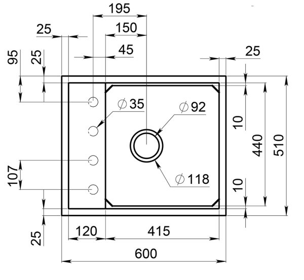 Кухонная мойка GRANULA KS-6004, АЛЮМИНИУМ, кварц
