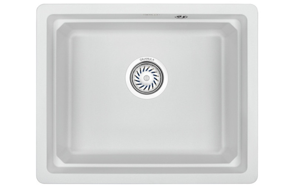 Кухонная мойка GRANULA KS-5501U, АРКТИК (БЕЛЫЙ), кварц