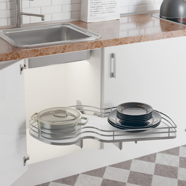 Механизм Combi'S 2 в угловую базу 900 мм, правый, отделка хром + белый