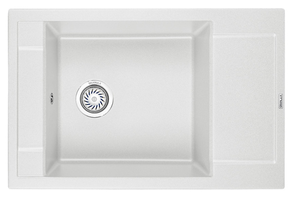 Кухонная мойка GRANULA 7806, АРКТИК (БЕЛЫЙ), кварц