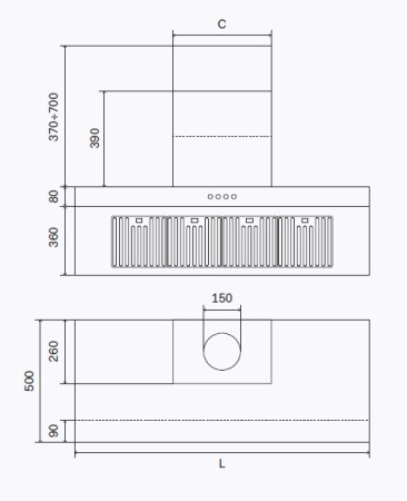 Кухонная вытяжка ILVE AGQ120/SS