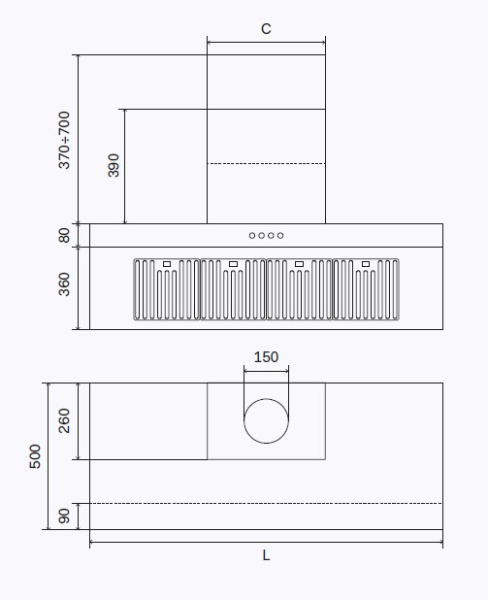 Кухонная вытяжка ILVE AGQ90/SS Кухонная вытяжка ILVE AGQ90/SS