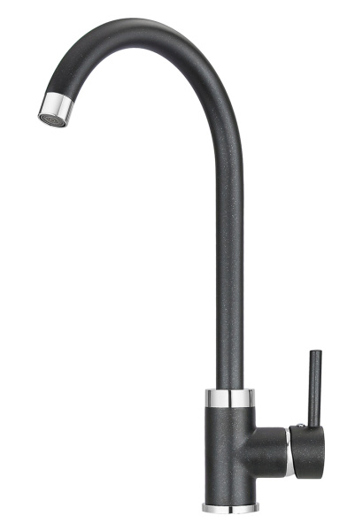 Кухонный смеситель GRANULA 2125, ШВАРЦ (чёрный металлик)