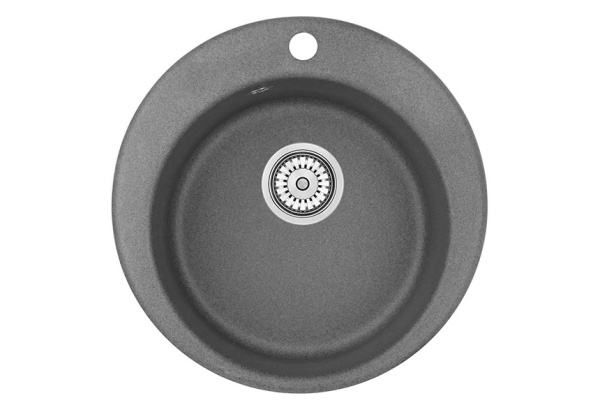 Кухонная мойка GRANULA 4801, ГРАФИТ (ЧЁРНО-СЕРЫЙ), кварц