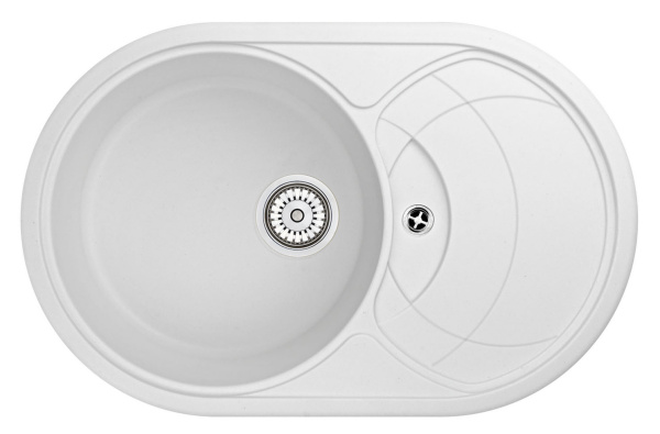 Кухонная мойка GRANULA 7801, АРКТИК (БЕЛЫЙ)  кварц