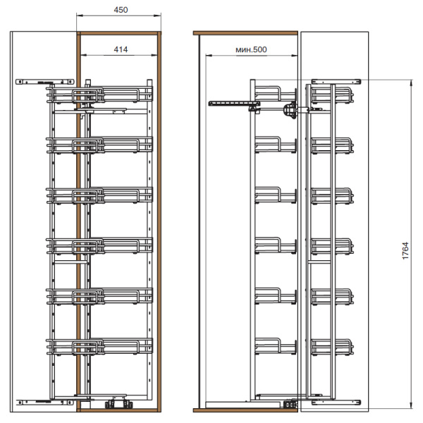 Колонна Master в базу 450, с 12 сетками, отделка орион серый