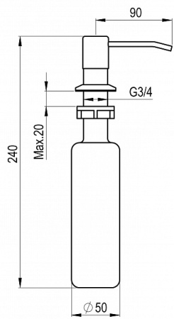 Кухонный дозатор GRANULA 1403, НЕРЖ