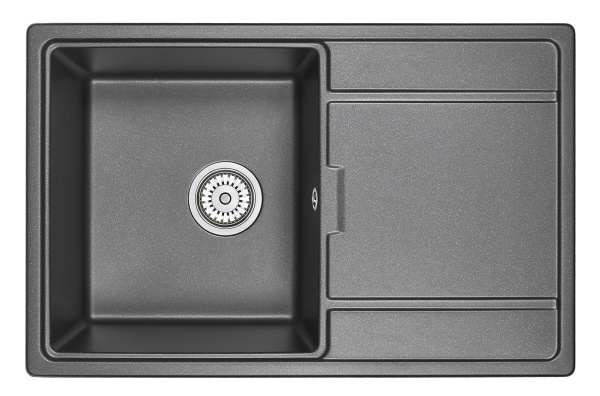 Кухонная мойка GRANULA 7804, ЧЁРНЫЙ, кварц