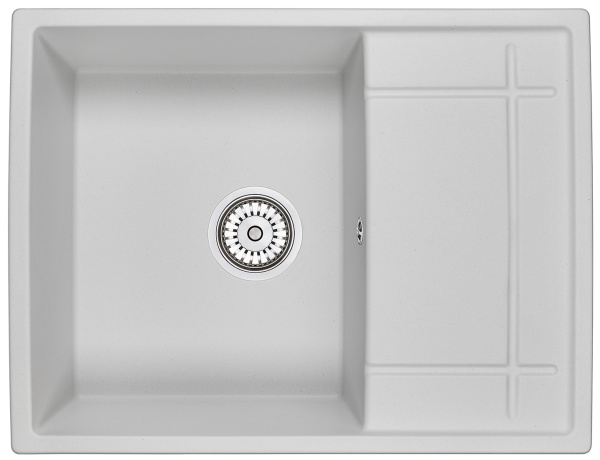 Кухонная мойка GRANULA 6501, АРКТИК (БЕЛЫЙ), кварц