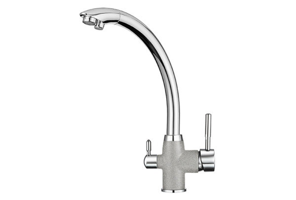 Кухонный смеситель GRANULA 3167, XРОМ/БАЗАЛЬТ