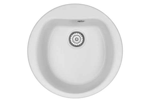 Кухонная мойка GRANULA 5101, АРКТИК (БЕЛЫЙ), кварц