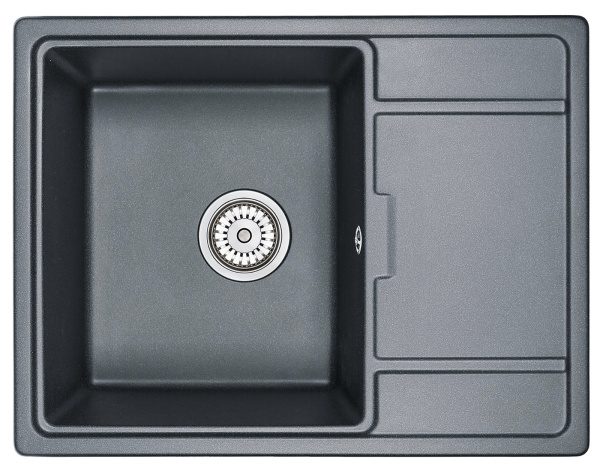 Кухонная мойка GRANULA 6503, ШВАРЦ (чёрный металлик), кварц