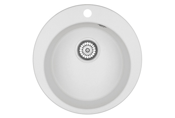 Кухонная мойка GRANULA 4801, АРКТИК (БЕЛЫЙ), кварц