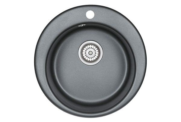 Кухонная мойка GRANULA 4801, ШВАРЦ (чёрный металлик), кварц