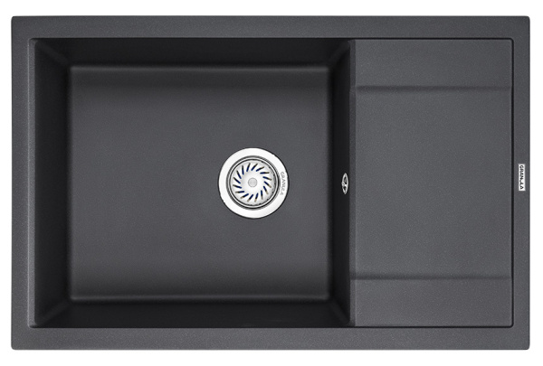 Кухонная мойка GRANULA 7805, ЧЁРНЫЙ, кварц