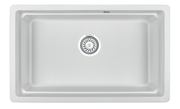 Кухонная мойка GRANULA KS-7303U, АРКТИК (БЕЛЫЙ), кварц