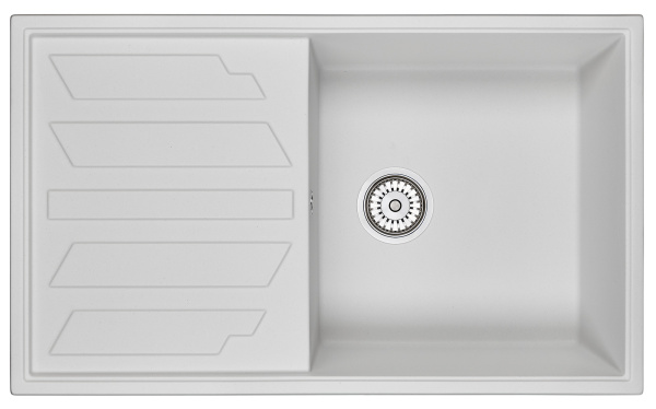 Кухонная мойка GRANULA 8601, АРКТИК (БЕЛЫЙ), кварц