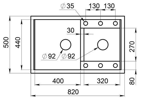 Кухонная мойка GRANULA 8201, АЛЮМИНИУМ, кварц