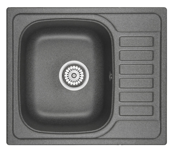 Кухонная мойка GRANULA 5801, ГРАФИТ (ЧЁРНО-СЕРЫЙ), кварц
