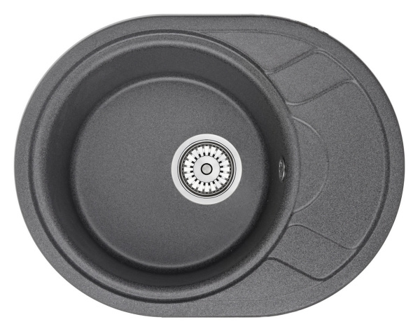 Кухонная мойка GRANULA 5802, ГРАФИТ (ЧЁРНО-СЕРЫЙ)  кварц