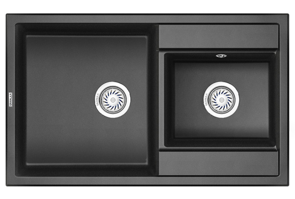 Кухонная мойка GRANULA 8201, ЧЁРНЫЙ, кварц