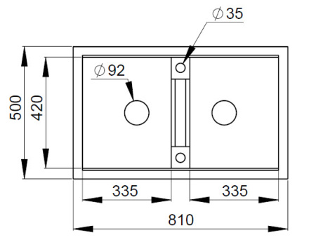 Кухонная мойка GRANULA 8101, БАЗАЛЬТ, кварц